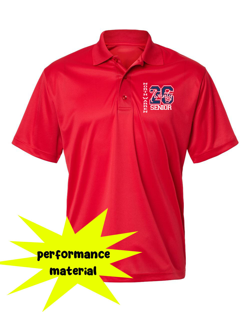 North Warren Performance Material Polo T-Shirt Design 16