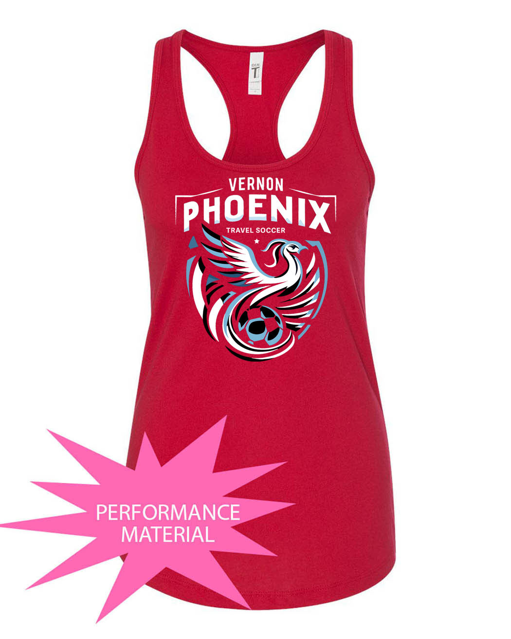 Phoenix Soccer Design 1 Performance Racerback Tank Top