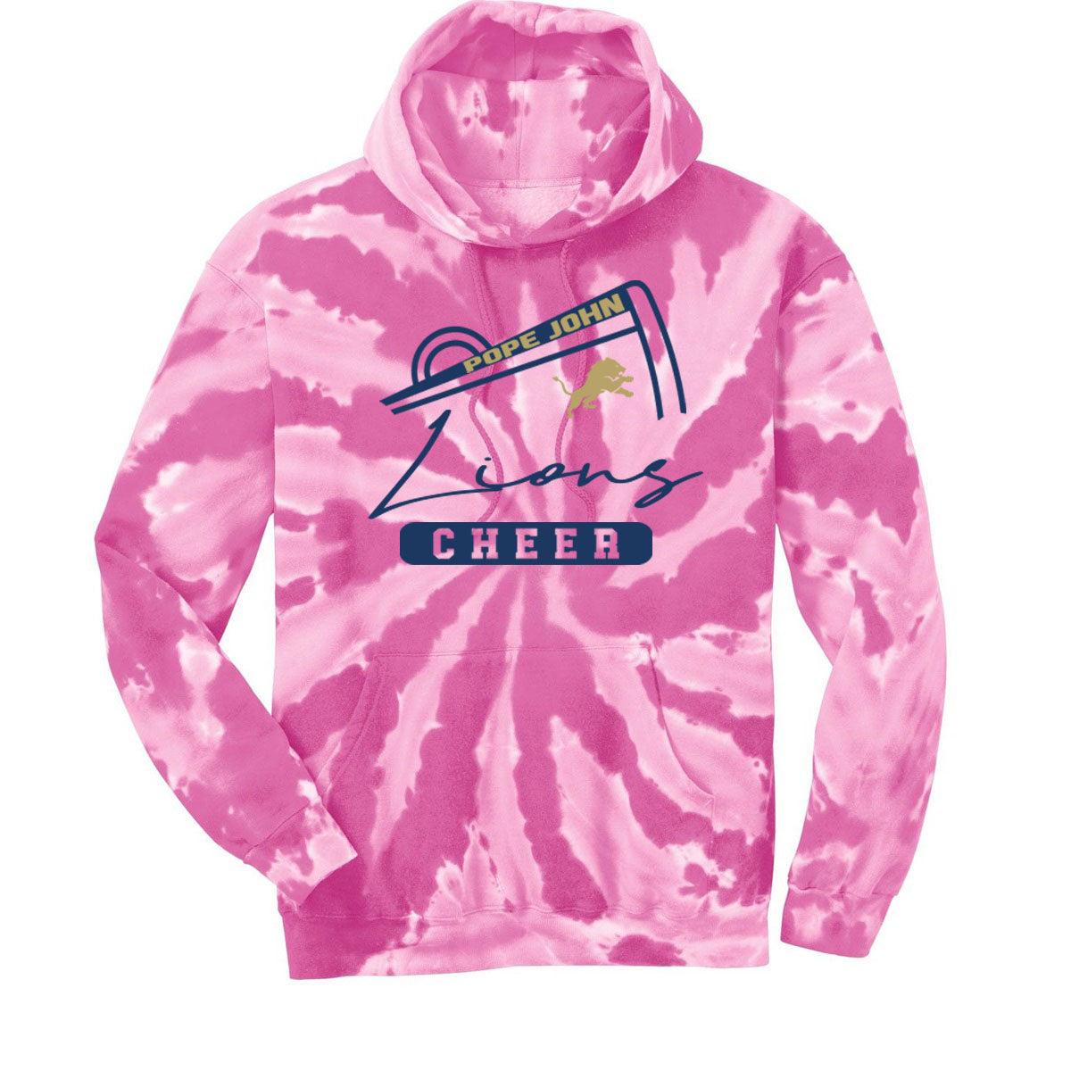 Pope John Cheer Tie-Dye Hooded Sweatshirt Design 11