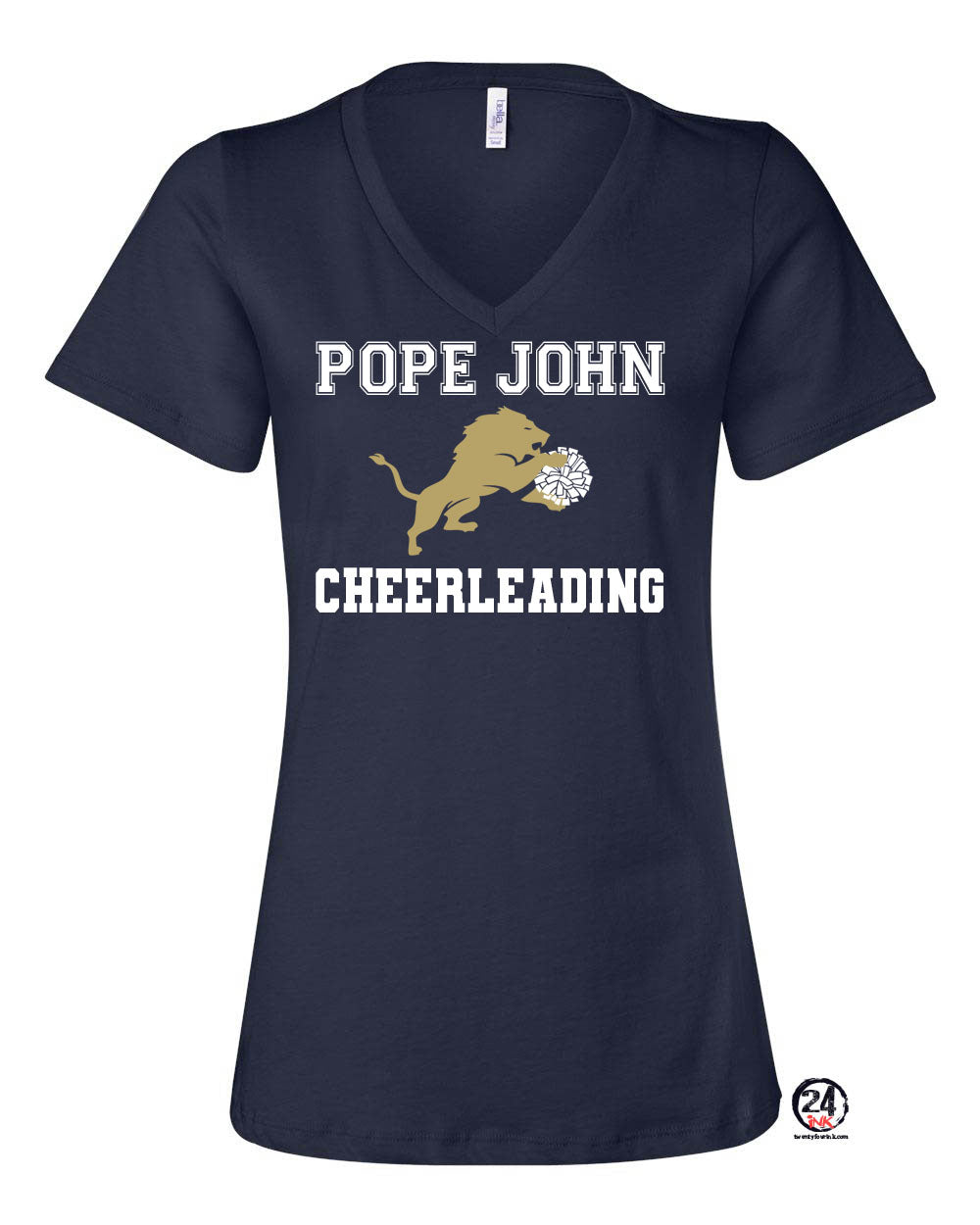 Pope John Cheer Design 1 V-neck T-Shirt
