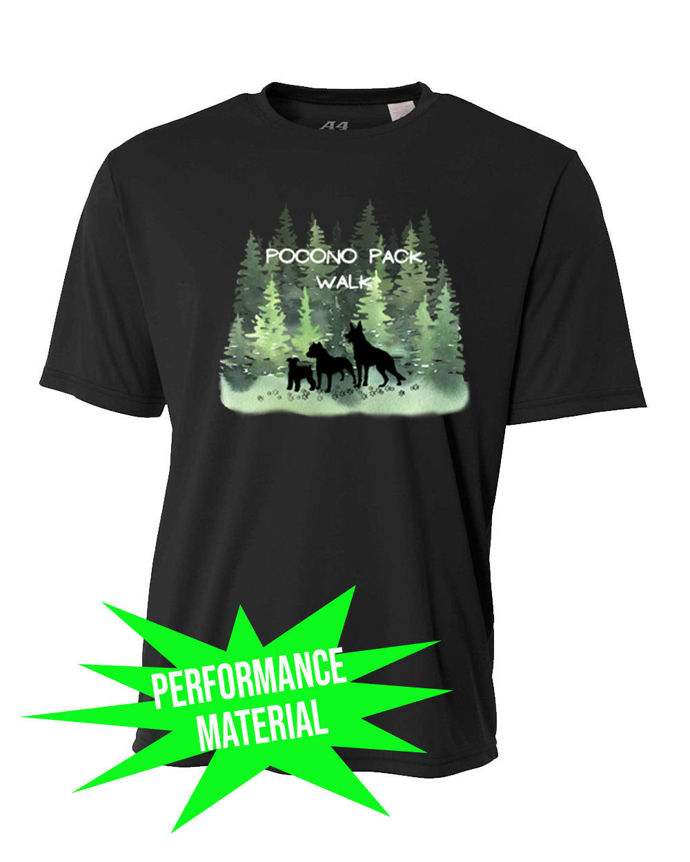 Pocono Pack Performance Material T-Shirt Design 1