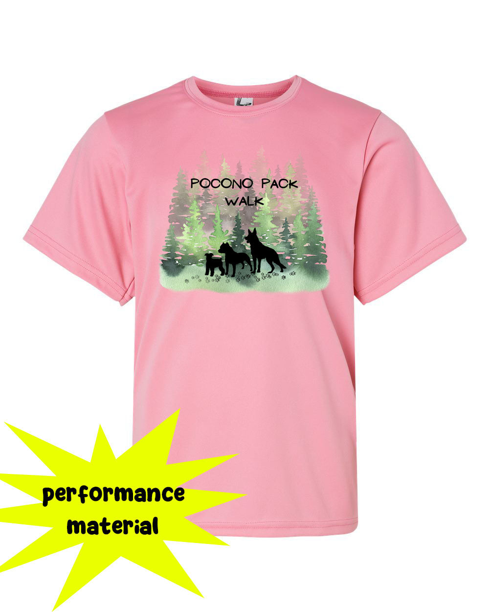 Pocono Pack Performance Material T-Shirt Design 1