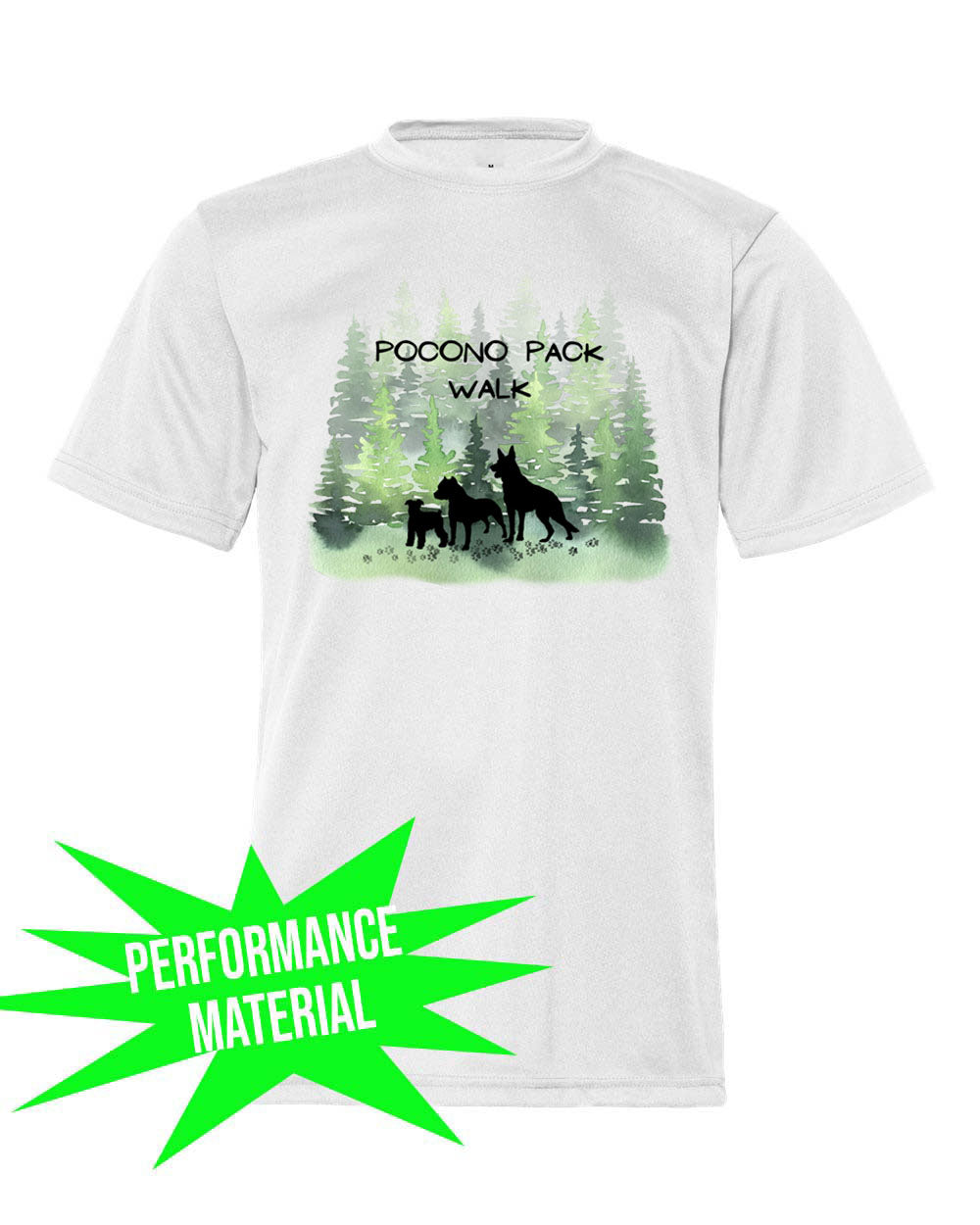 Pocono Pack Performance Material T-Shirt Design 1