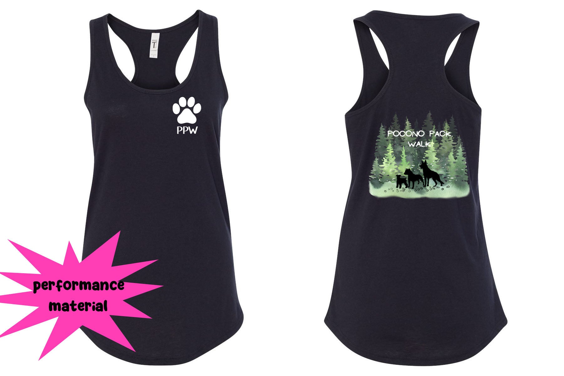 Pocono Pack Design 2 Performance Racerback Tank Top