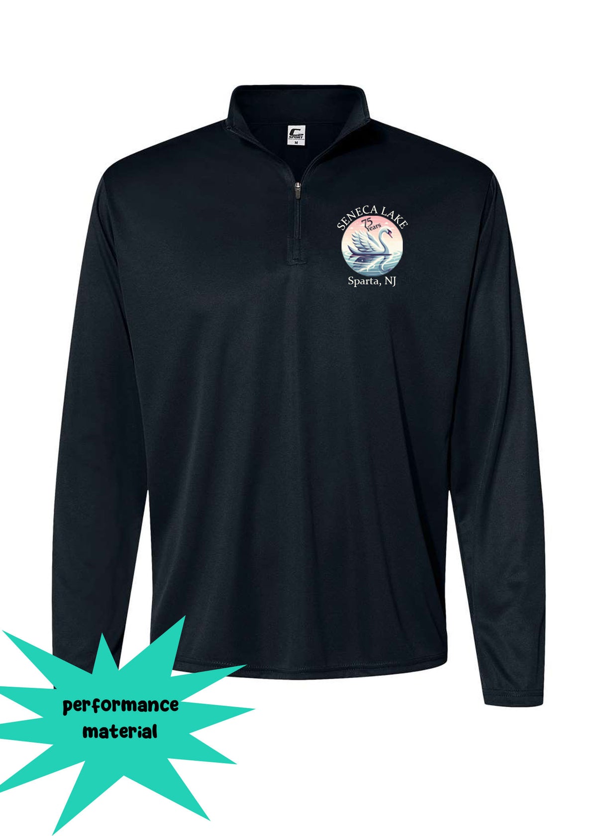 Seneca Lake Quarter Zip Long Sleeve Shirt Design 7