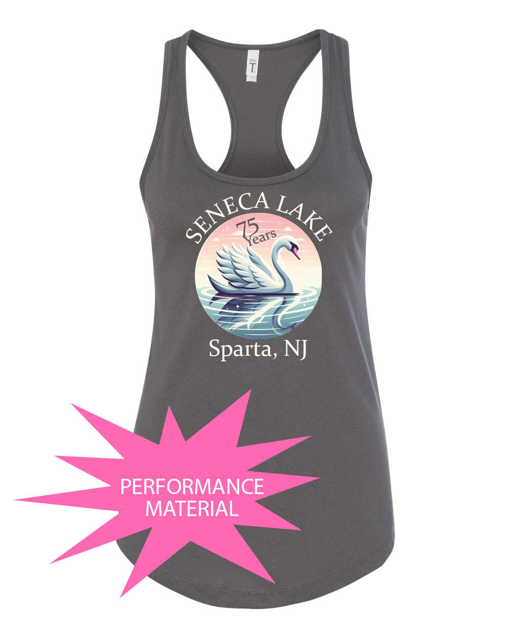 Seneca Lake Performance Racerback Tank Top Design 7