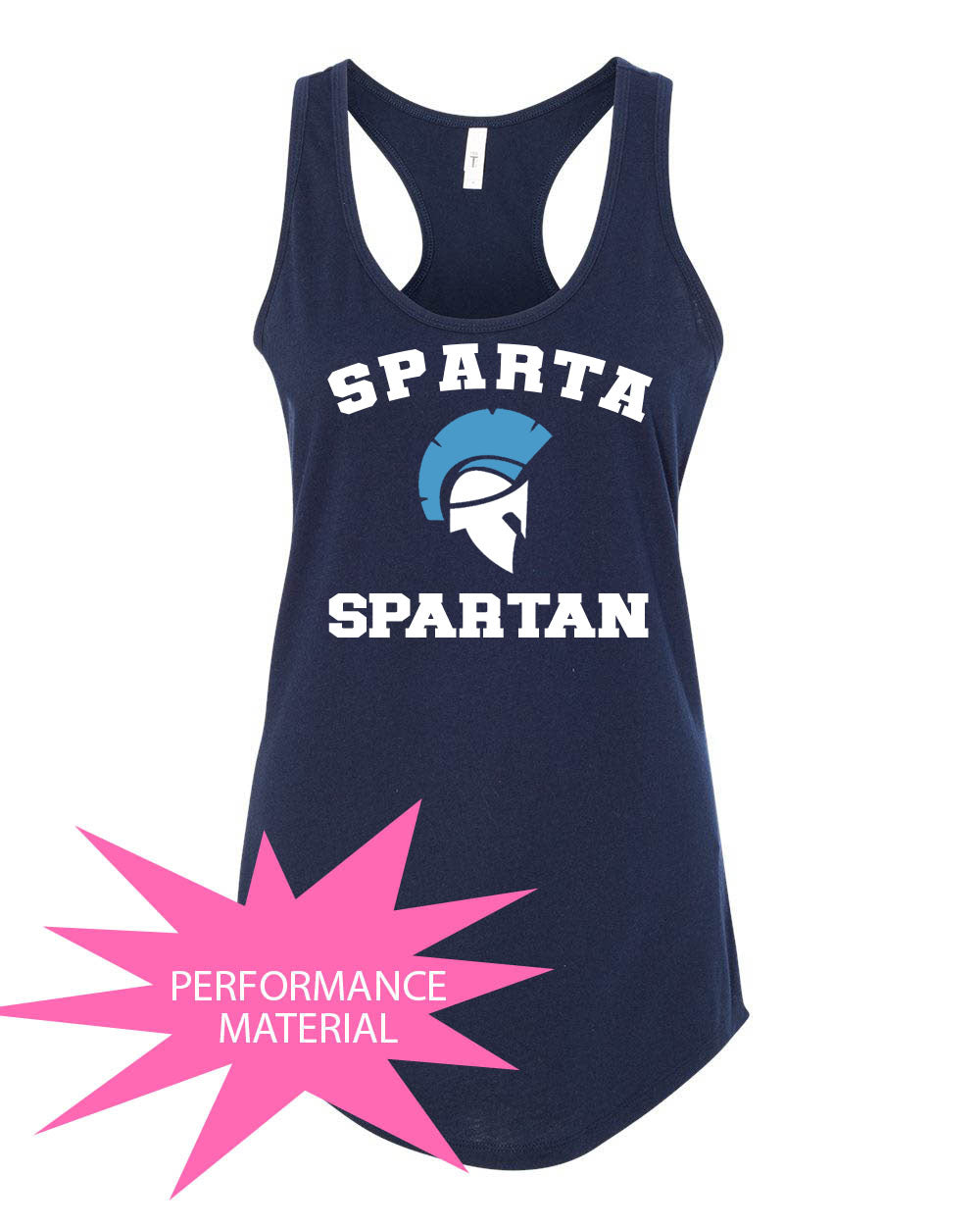 Sparta School Performance Racerback Tank Top Design 1