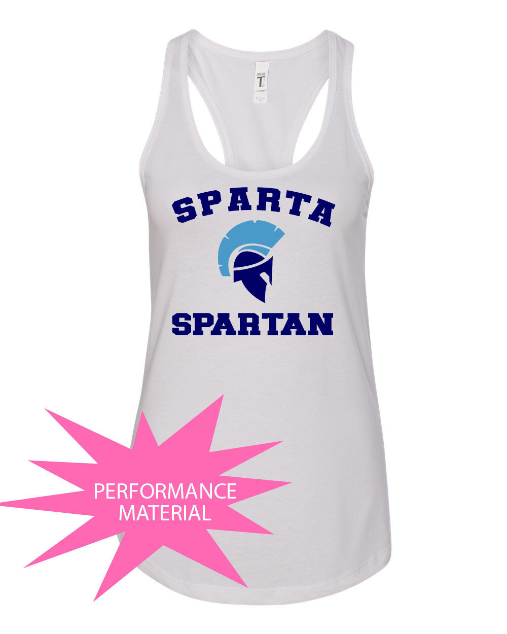 Sparta School Performance Racerback Tank Top Design 1