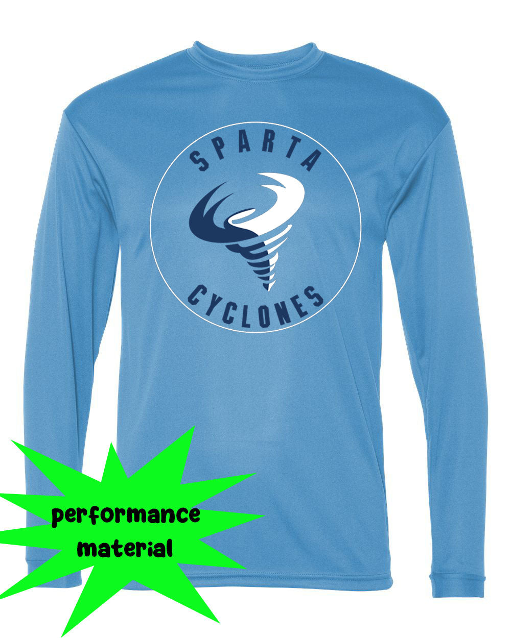 Sparta Cyclones Performance Material Long Sleeve Shirt Design 1