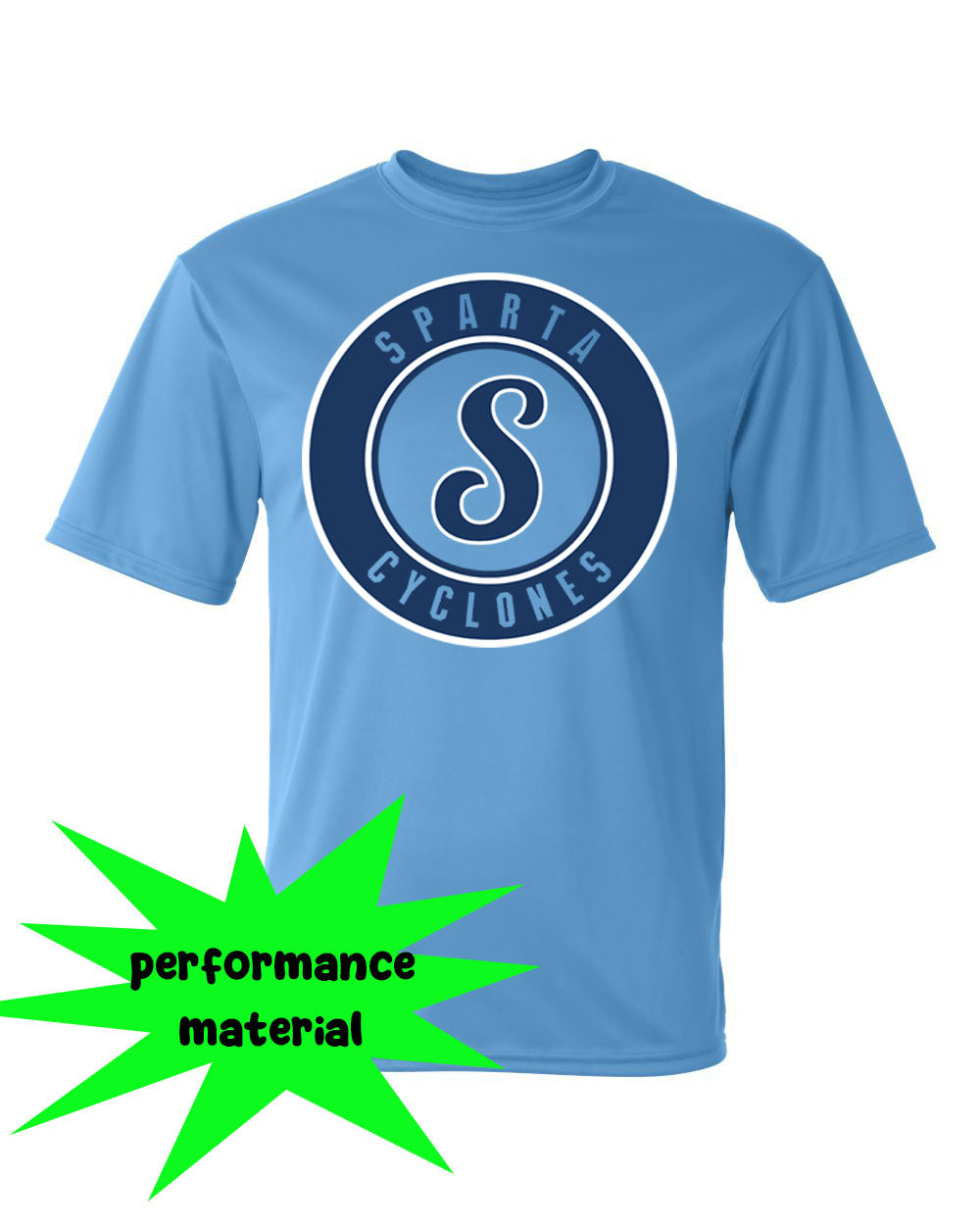 Sparta Cyclones Performance Material T-Shirt Design 3