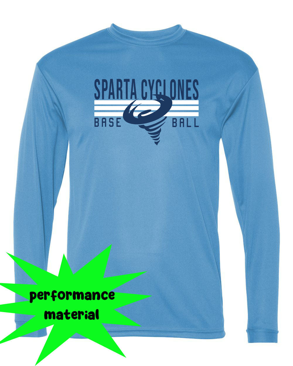 Sparta Cyclones Performance Material Long Sleeve Shirt Design 4