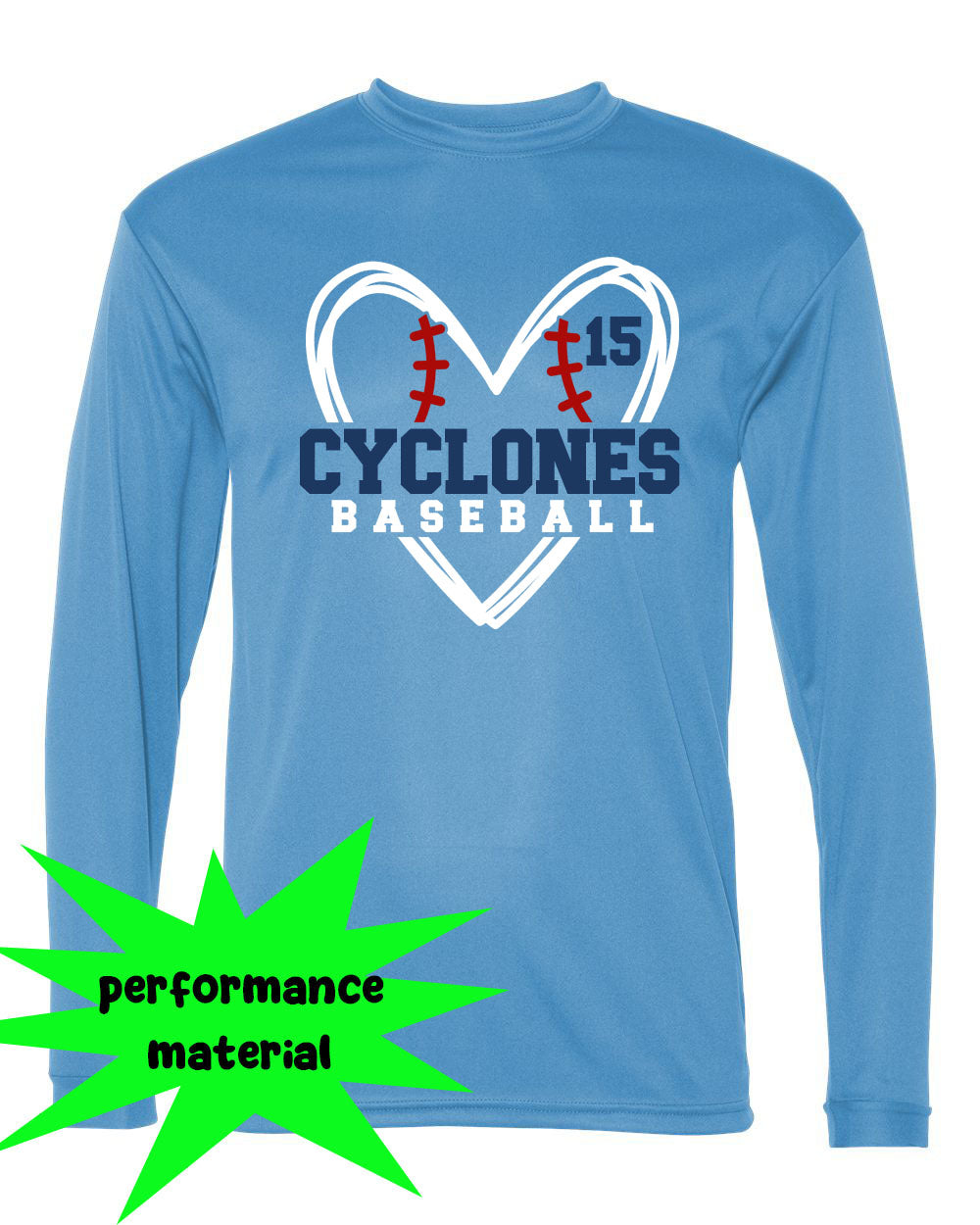 Sparta Cyclones Performance Material Long Sleeve Shirt Design 5