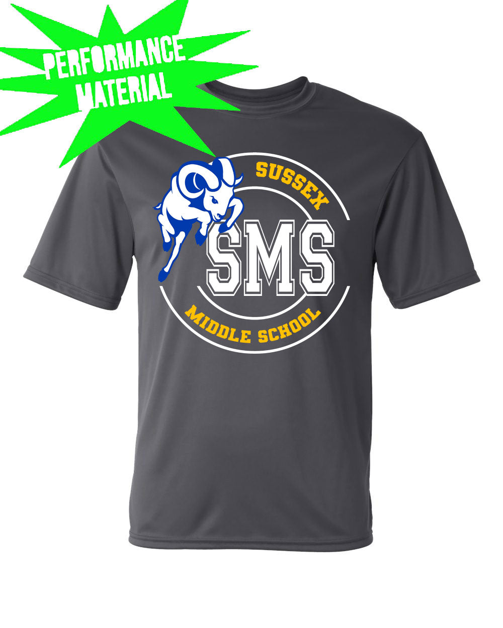 Sussex Middle Performance Material design 5 T-Shirt