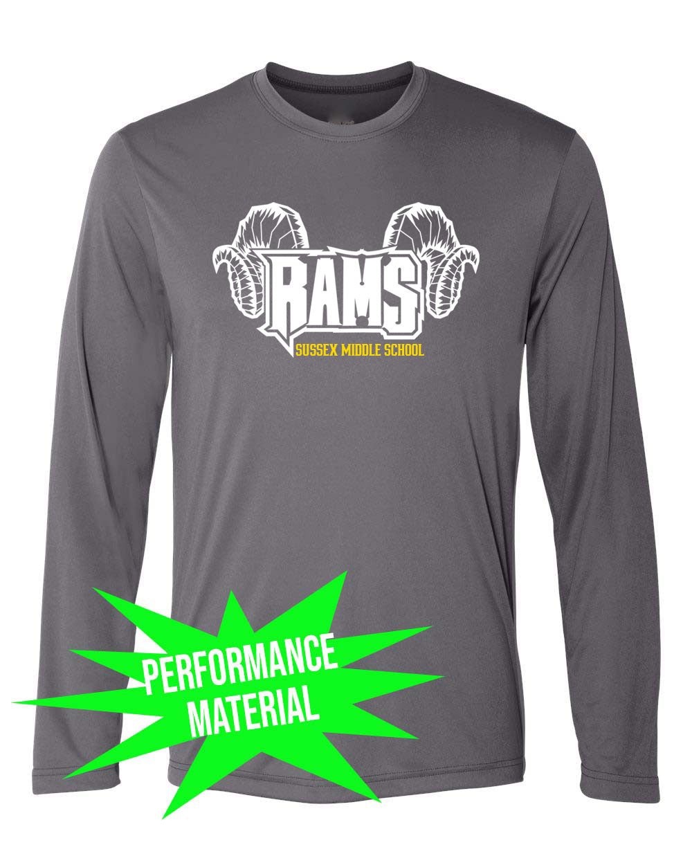 Sussex Middle Performance Material Design 1 Long Sleeve Shirt