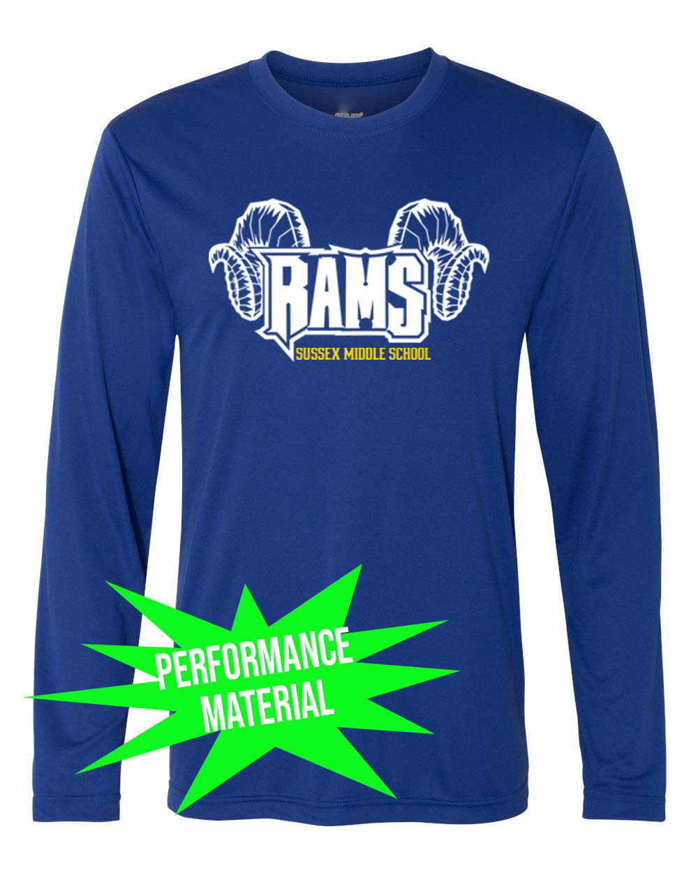 Sussex Middle Performance Material Design 1 Long Sleeve Shirt