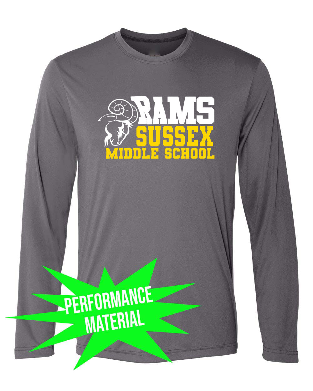 Sussex Middle Performance Material Design 2 Long Sleeve Shirt