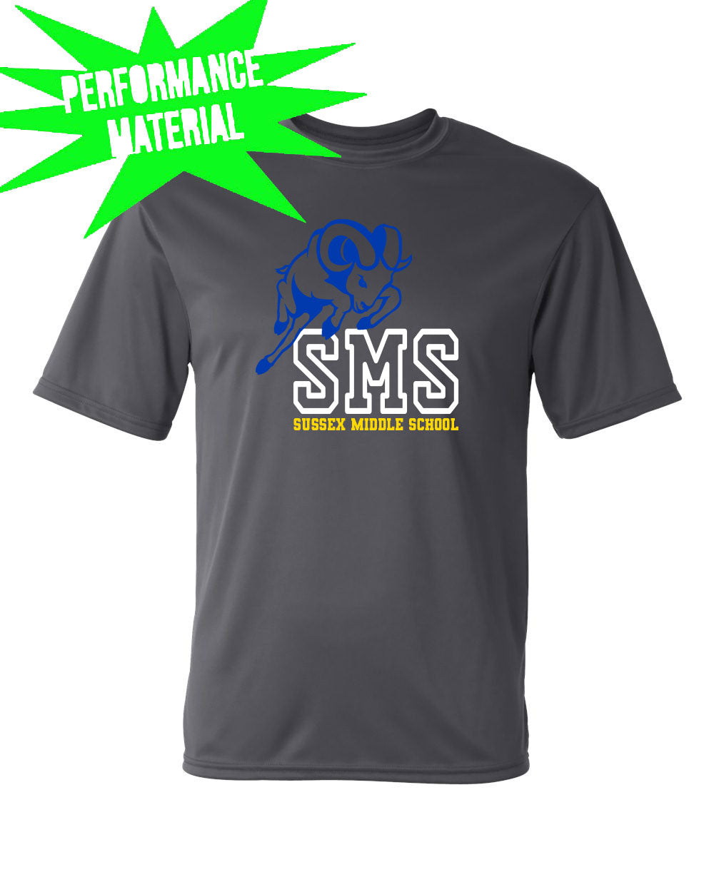 Sussex Middle Performance Material design 3 T-Shirt