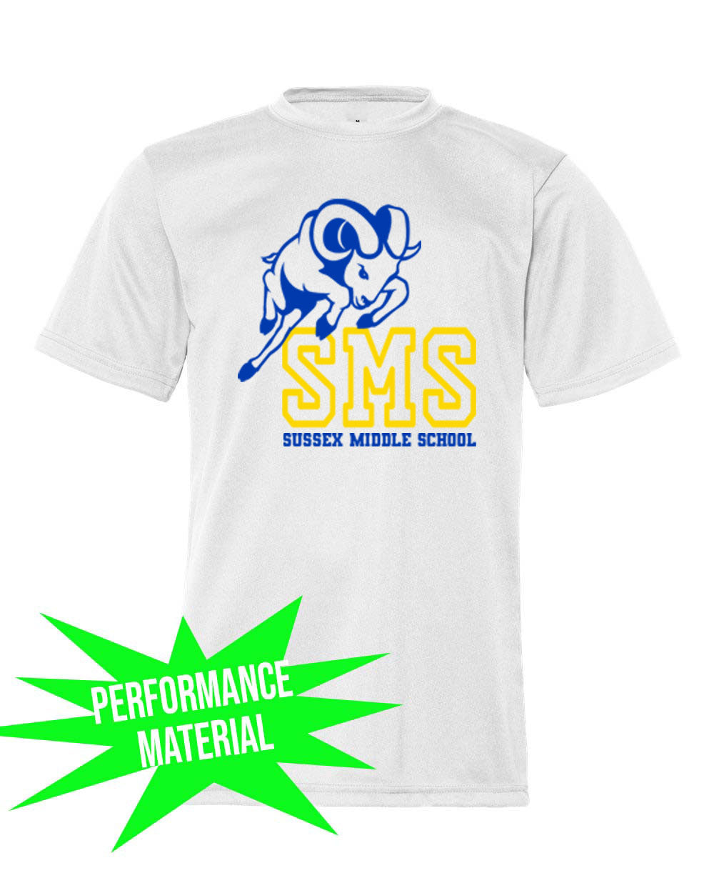 Sussex Middle Performance Material design 3 T-Shirt