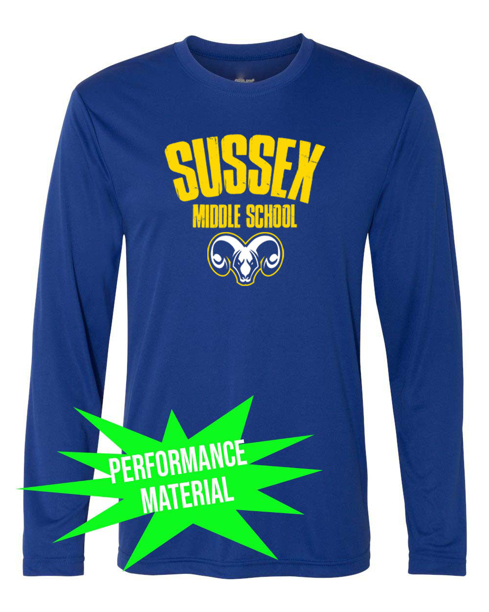 Sussex Middle Performance Material Design 4 Long Sleeve Shirt