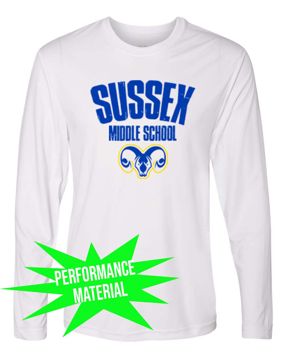 Sussex Middle Performance Material Design 4 Long Sleeve Shirt