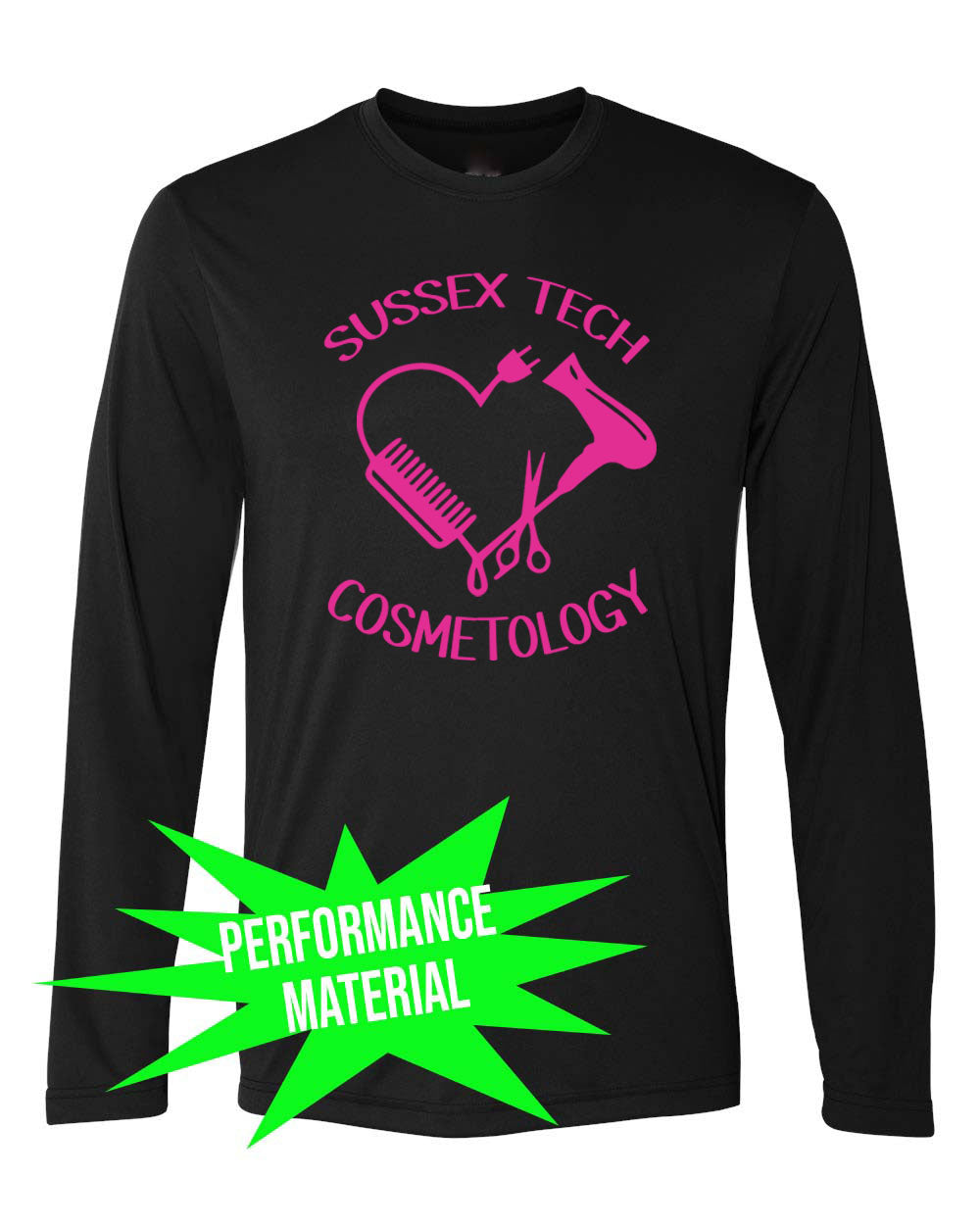 Senior Cosmetology Design 2 Performance Material Long Sleeve Shirt