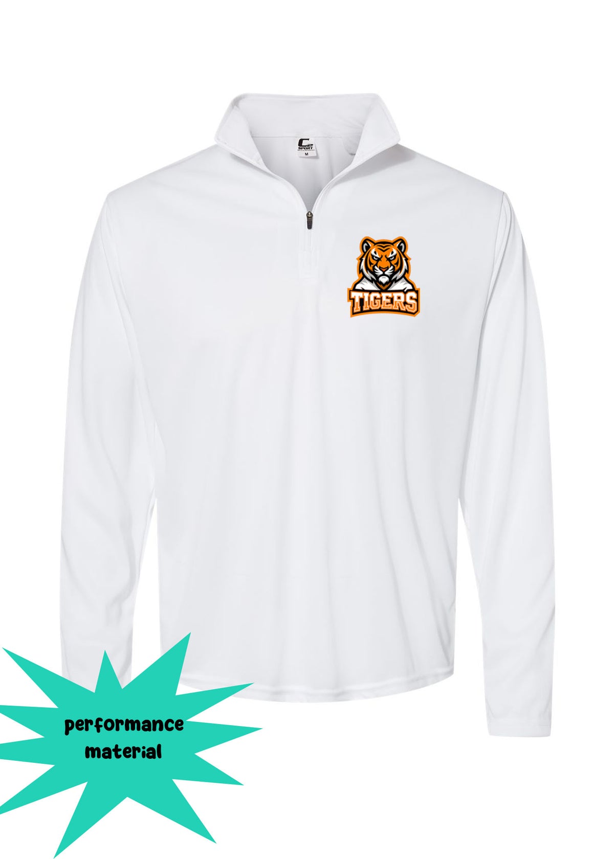 Tigers Quarter Zip Long Sleeve Design 15