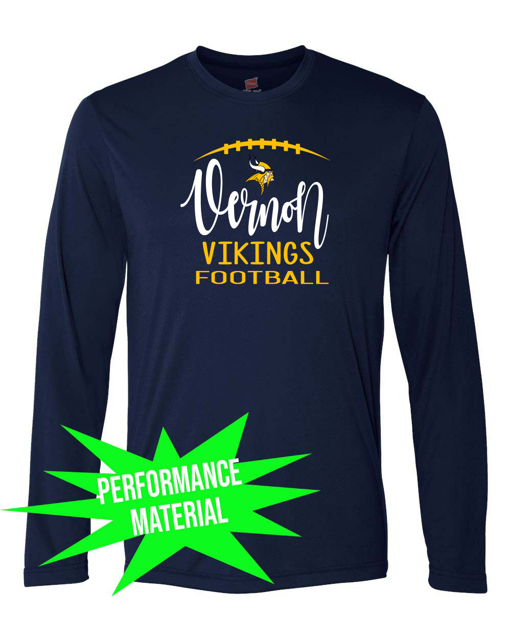 Vernon Football Performance Material Long Sleeve Shirt Design 4