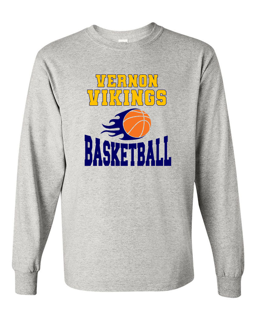 Vikings Basketball Design 4 Long Sleeve Shirt