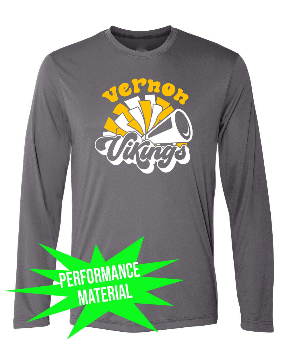 Vernon Vikings Cheer Performance Material Long Sleeve Shirt Design 12