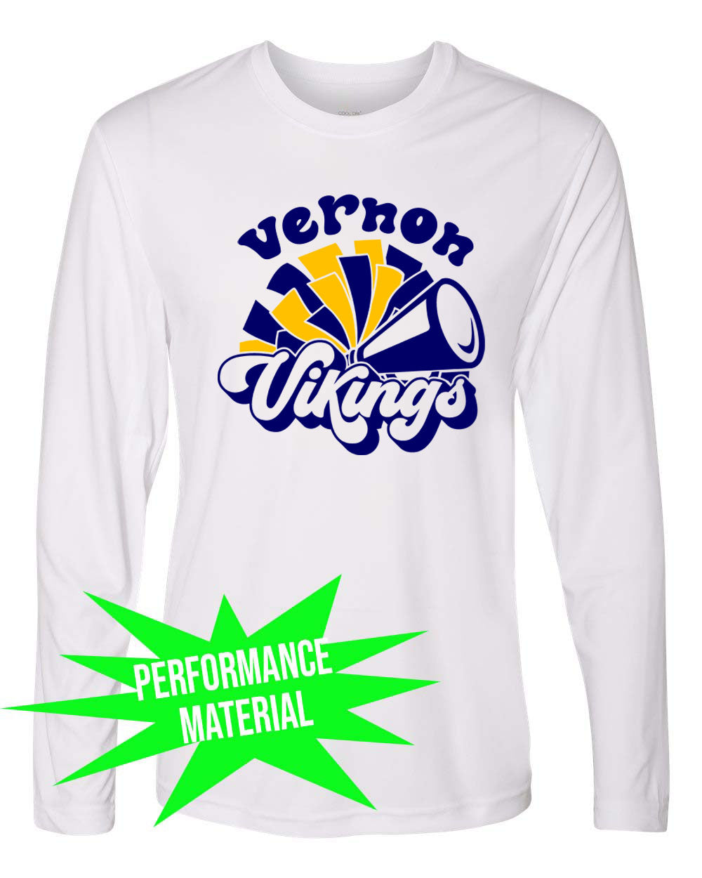 Vernon Vikings Cheer Performance Material Long Sleeve Shirt Design 12