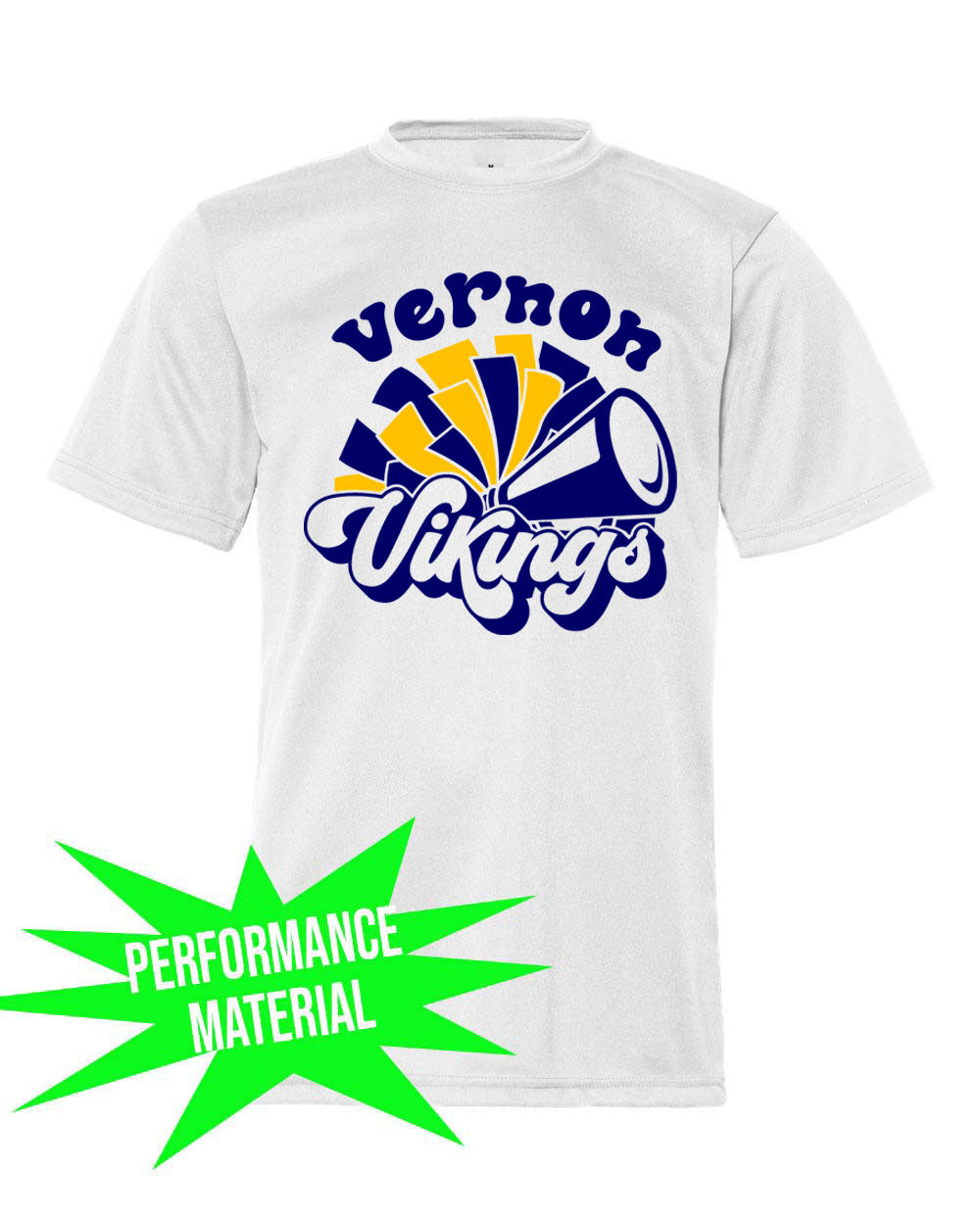 Vernon Vikings Cheer Performance Material T-Shirt  Design 12