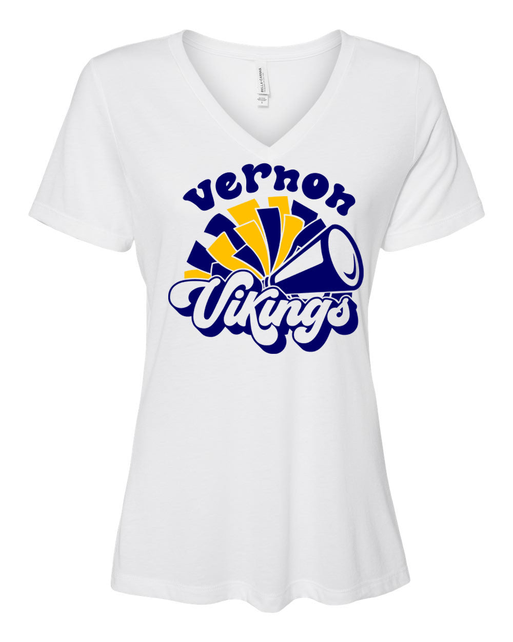 Vernon Vikings Cheer V-neck T-shirt Design 12