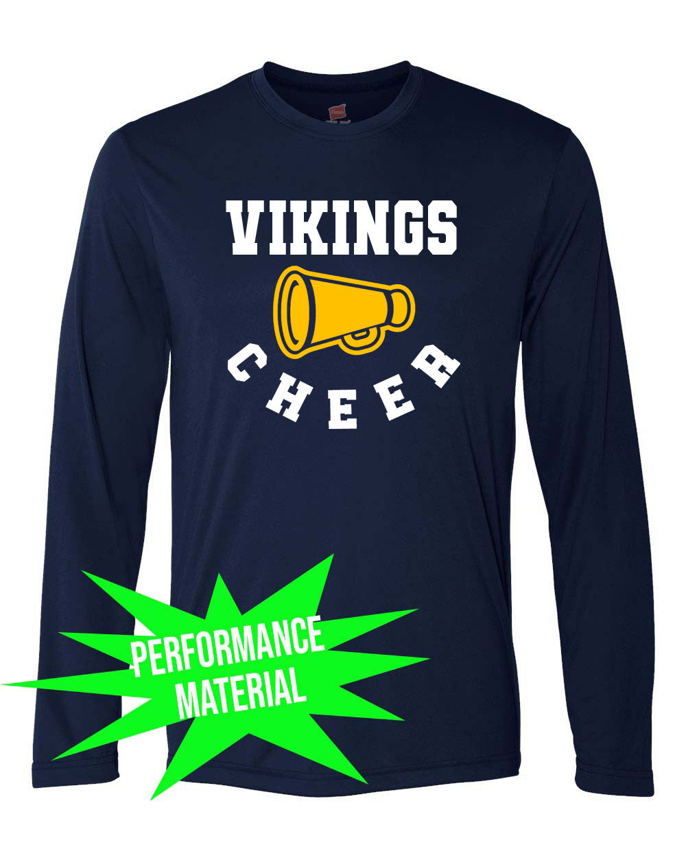 Vernon Vikings Cheer Performance Material Long Sleeve Shirt Design 13