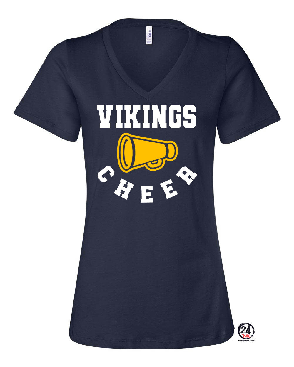 Vernon Vikings Cheer V-neck T-shirt Design 13