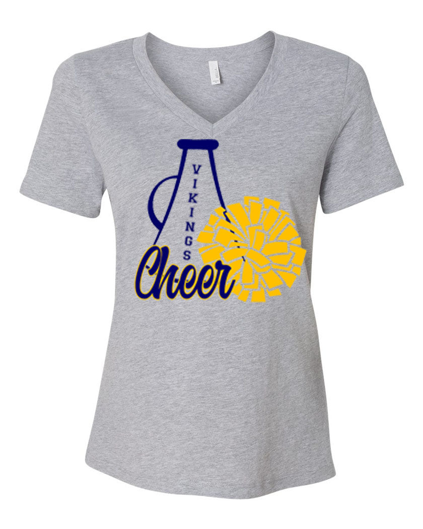 Vernon Vikings Cheer V-neck T-shirt Design 14