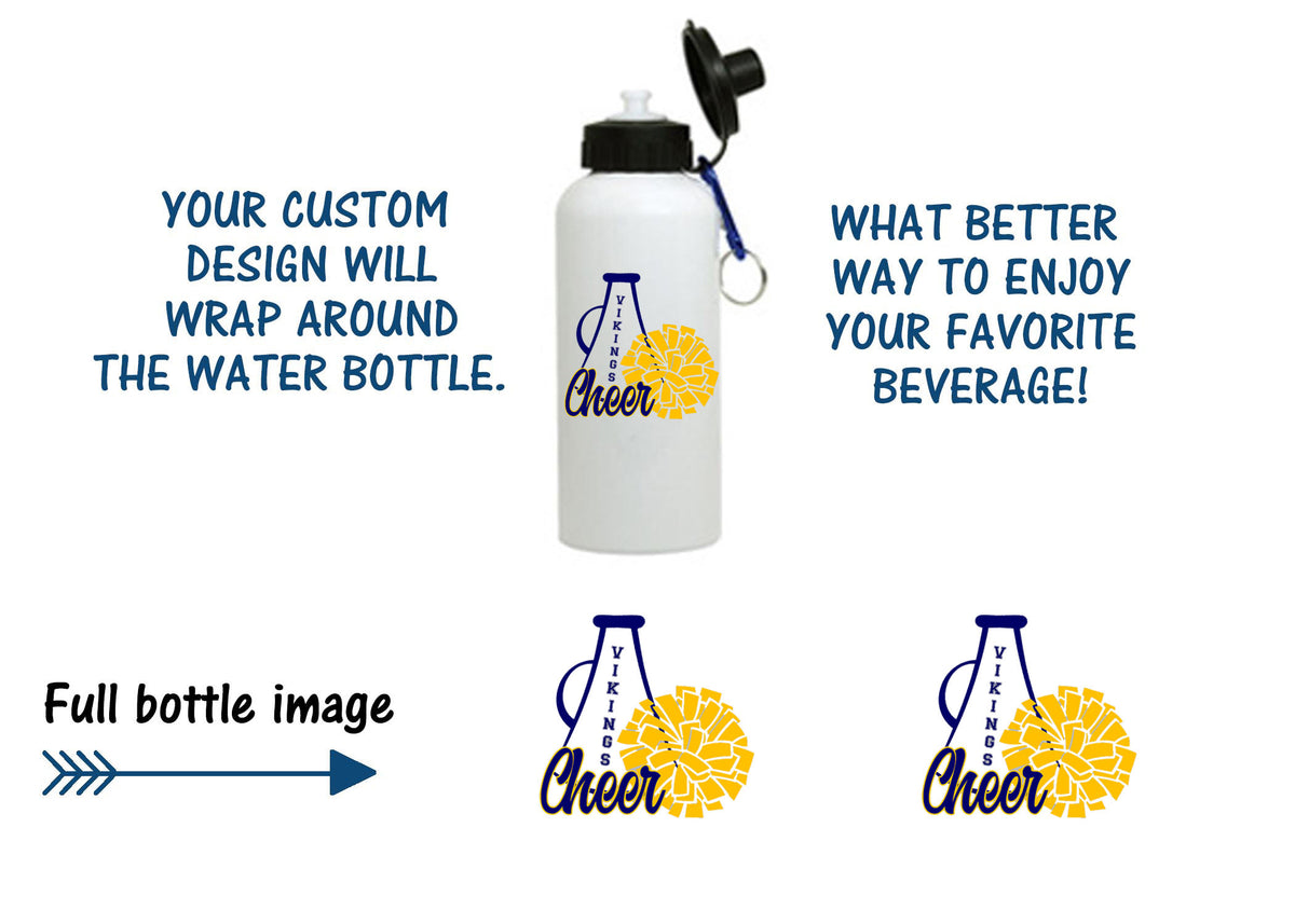 Vernon Vikings Cheer Design 14 Water Bottle