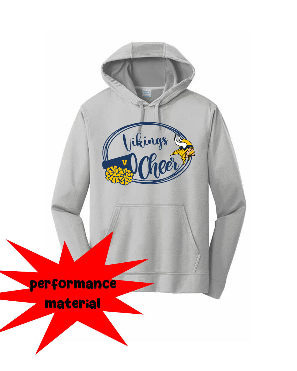 Vernon Cheer Performance Hooded Sweatshirt Design 15