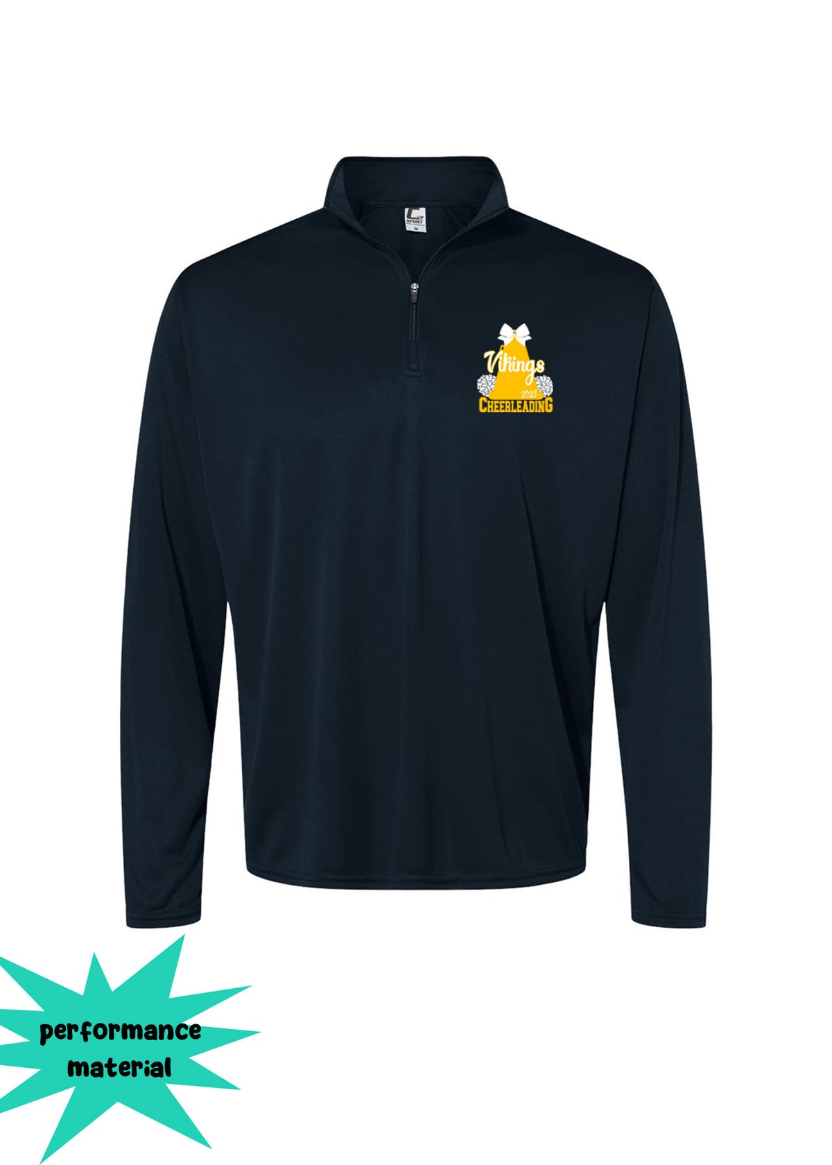 Vernon Cheer Quarter Zip Long Sleeve Design 16