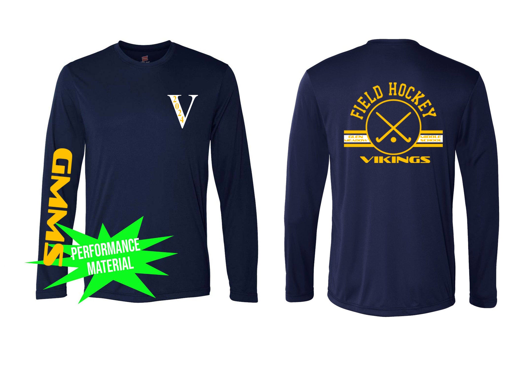 Vernon Field Hockey Performance Material Design 2 Long Sleeve Shirt