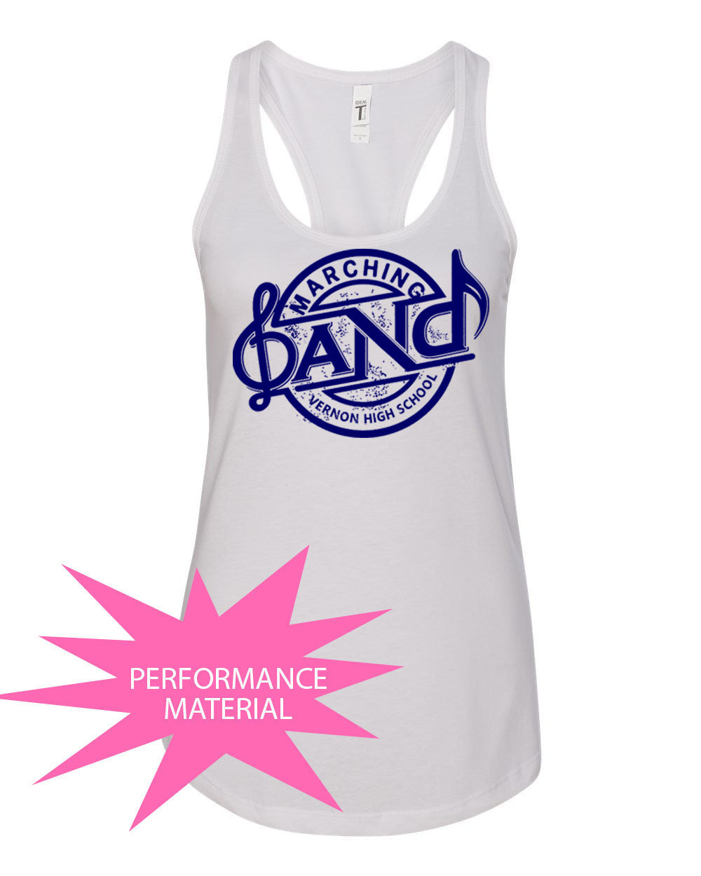 Vernon Marching Band Performance Racerback Tank Top Design 1