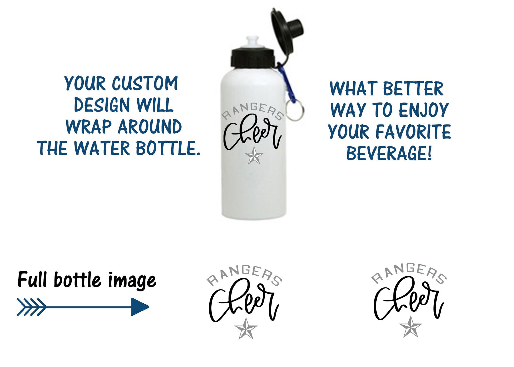 Wallkill Cheer Design 4 Water Bottle