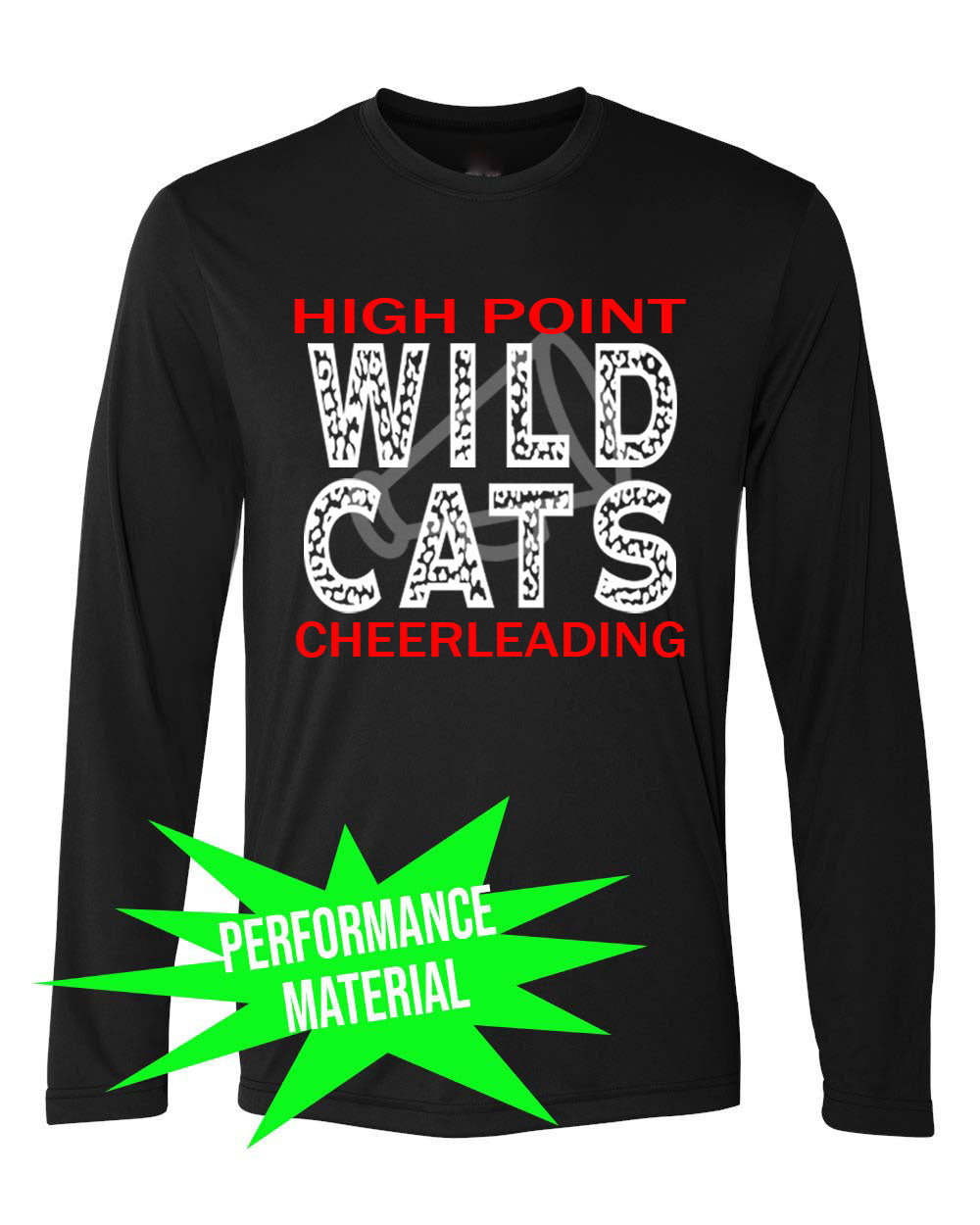 Wildcats cheer Performance Material Design 1 Long Sleeve Shirt