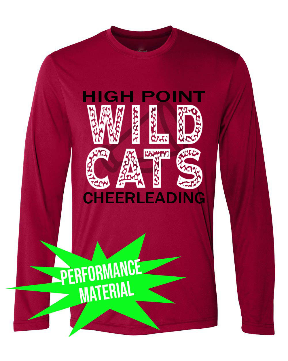 Wildcats cheer Performance Material Design 1 Long Sleeve Shirt