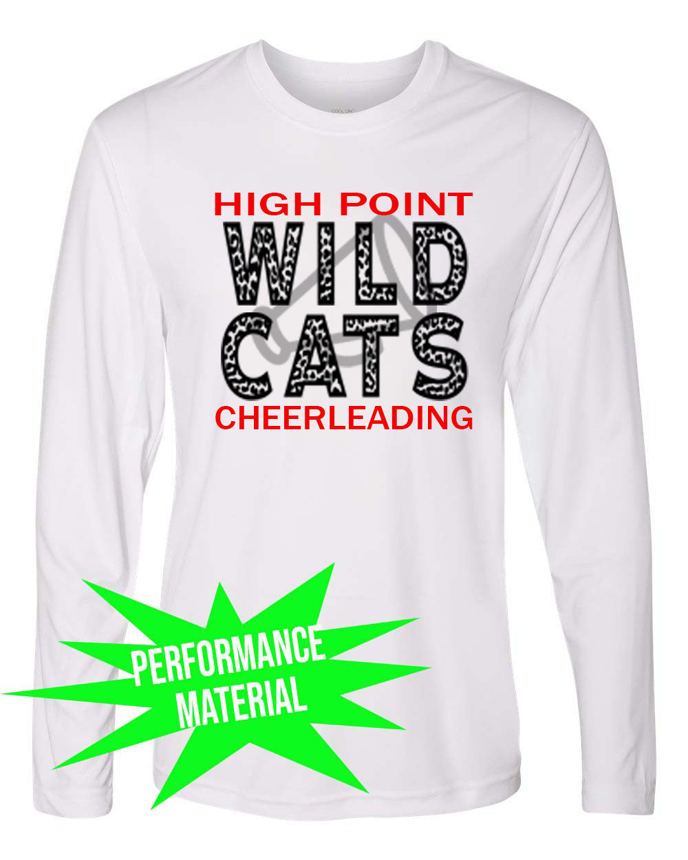 Wildcats cheer Performance Material Design 1 Long Sleeve Shirt