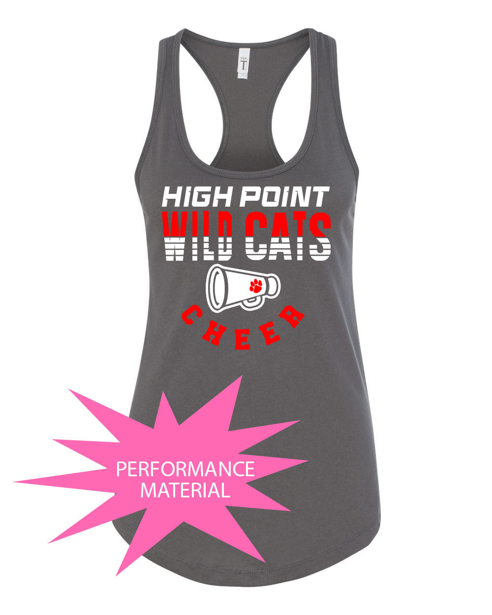 Wildcats Cheer Design 2 Performance Racerback Tank Top