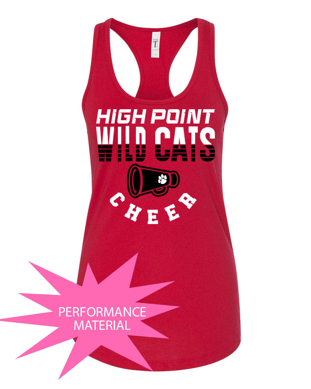 Wildcats Cheer Design 2 Performance Racerback Tank Top