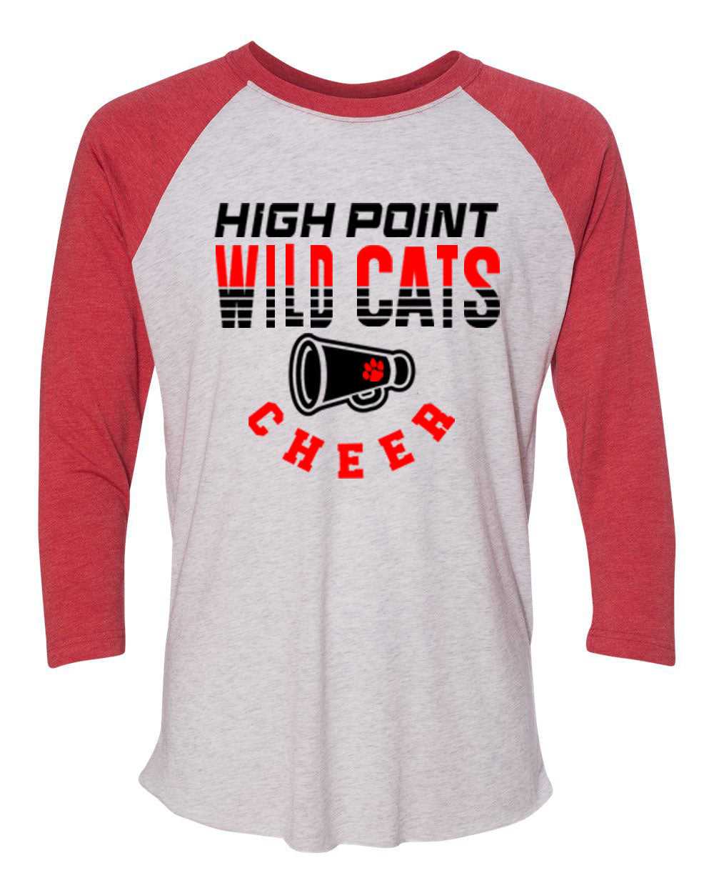 Wildcats Cheer design 2 raglan shirt