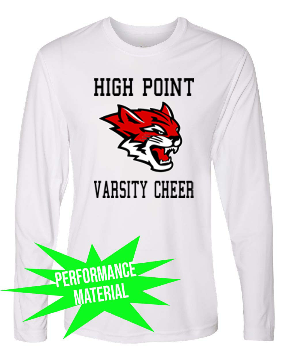 Wildcats cheer Performance Material Design 3 Long Sleeve Shirt