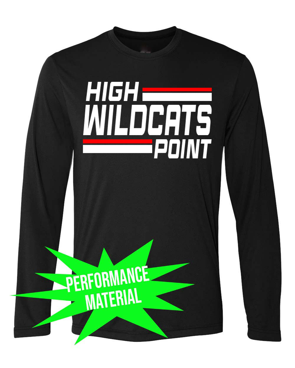 Wildcats cheer Performance Material Design 4 Long Sleeve Shirt