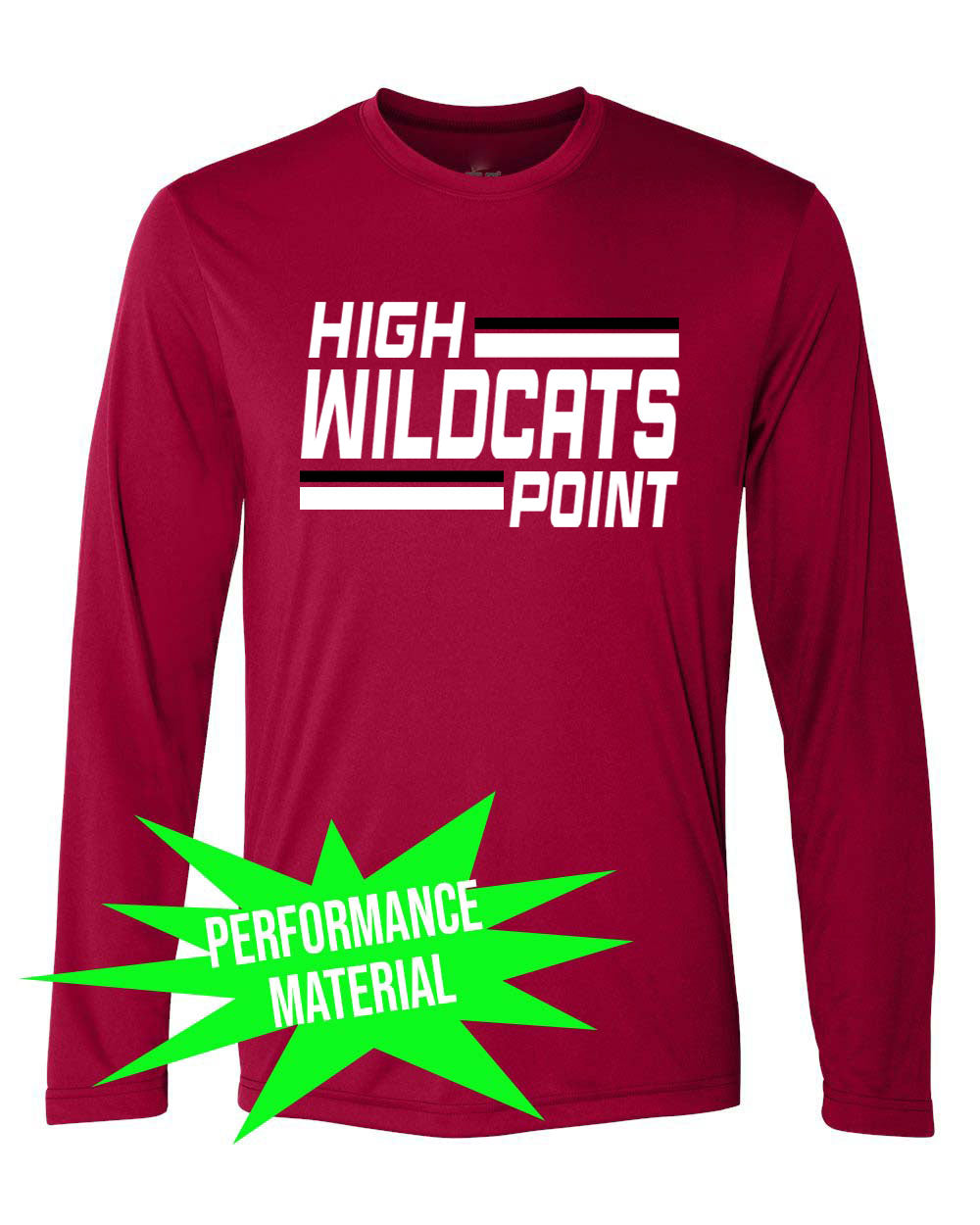 Wildcats cheer Performance Material Design 4 Long Sleeve Shirt